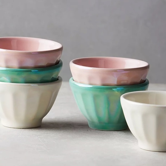 NIB Anthro Mini Lustered Latte Bowls, Set of 6 - Picture 2 of 5